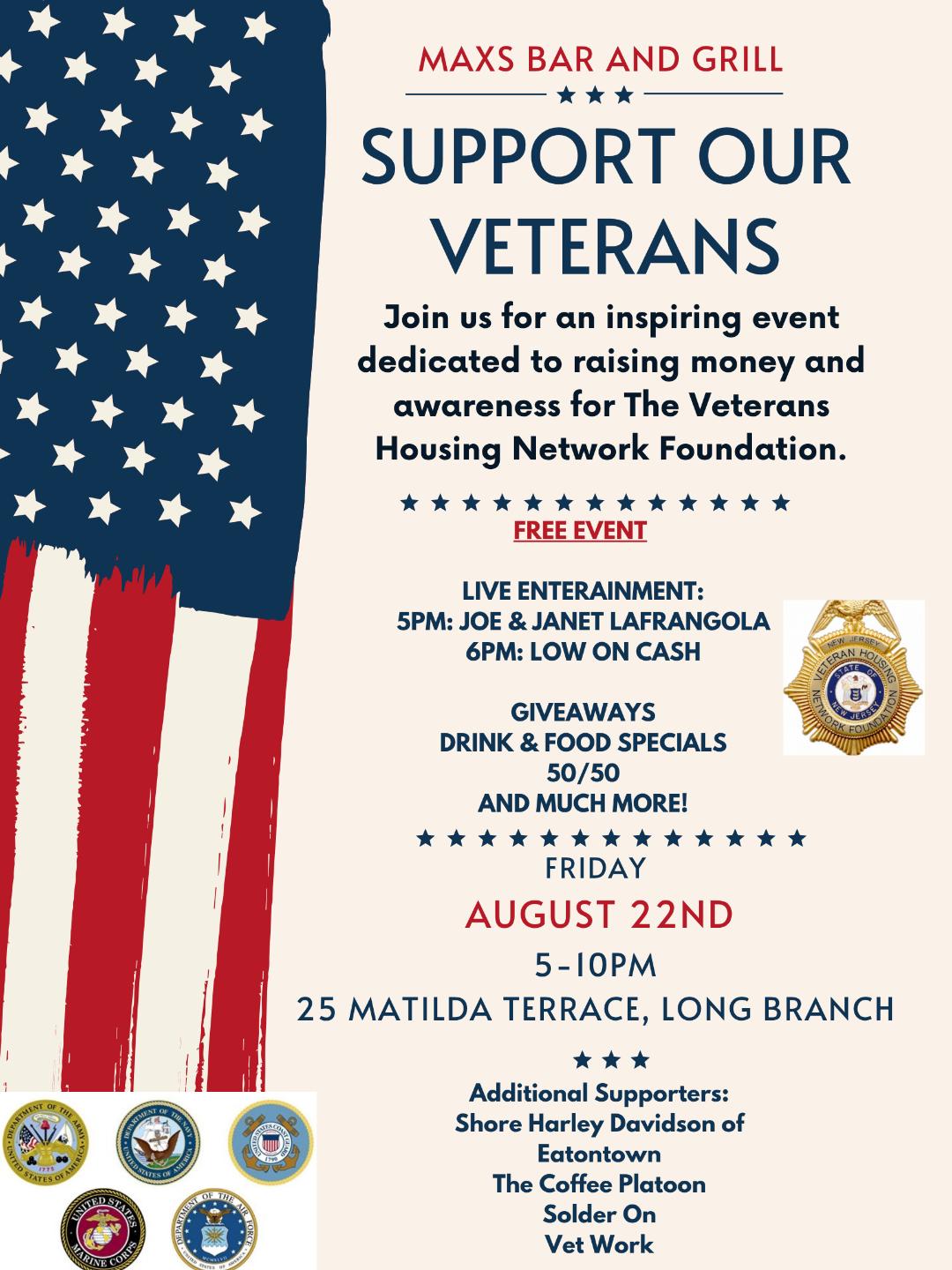 SUPPORT OUR VETERANS at Max’s Bar & Grill