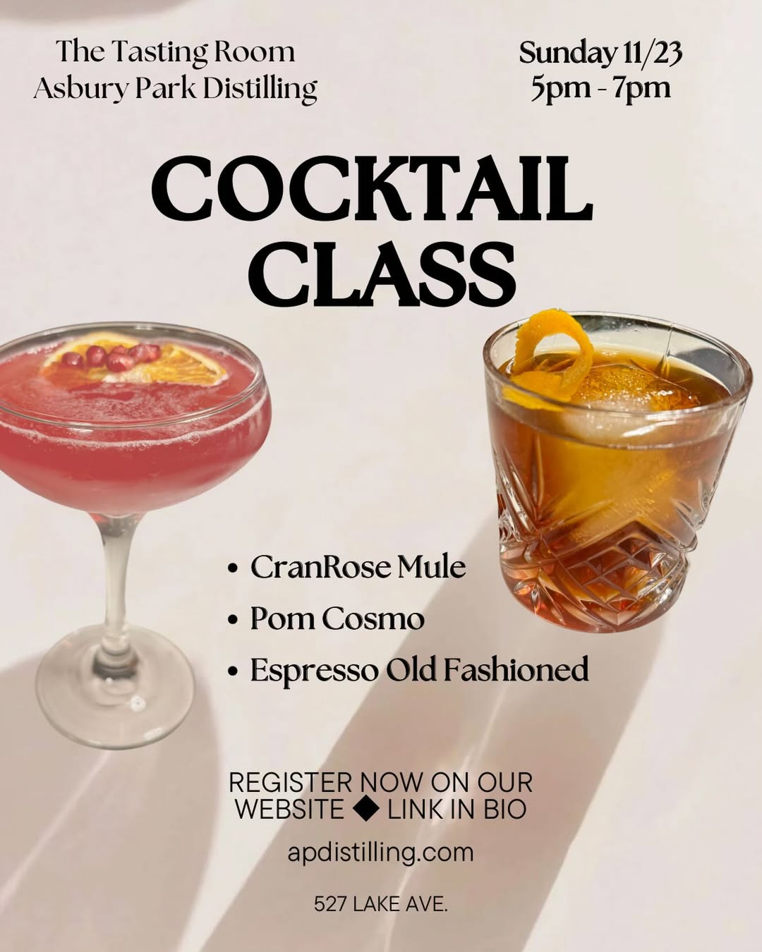 Cocktail Class at the Asbury Distilling Co. 🍸🥃