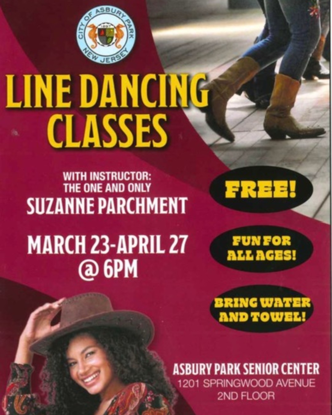 🤠 Free Line Dancing Classes at the Asbury Park Senior Center 🤠