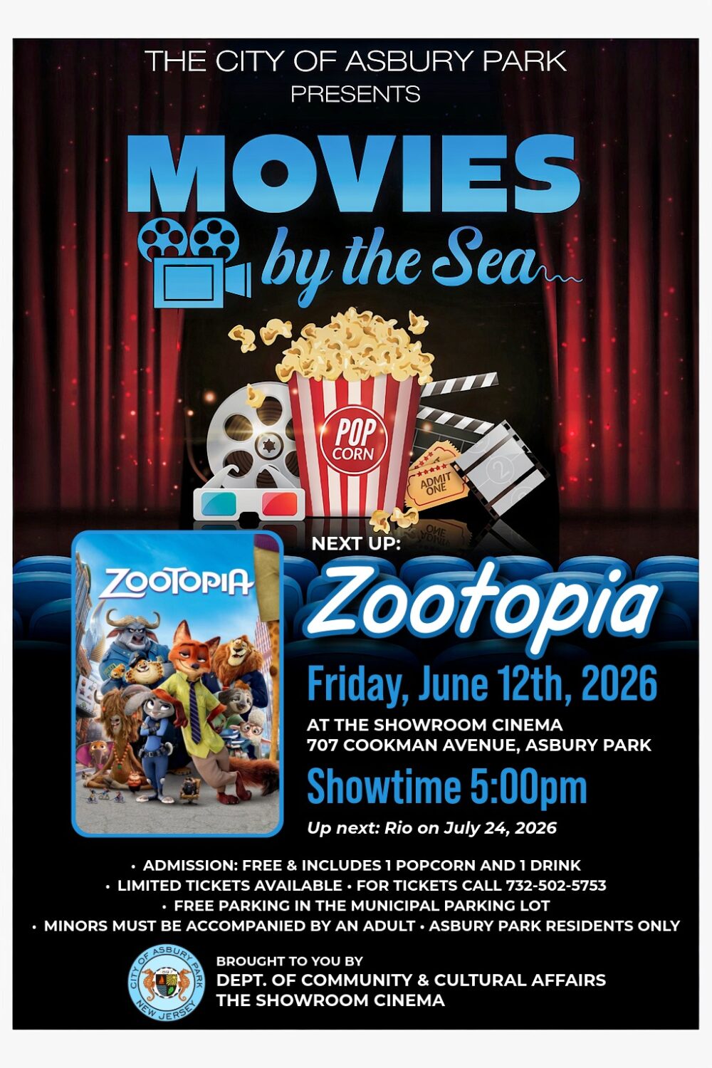🎥 Movies by the Sea 🌊: “Zootopia” at the Showroom Cinema 🍿