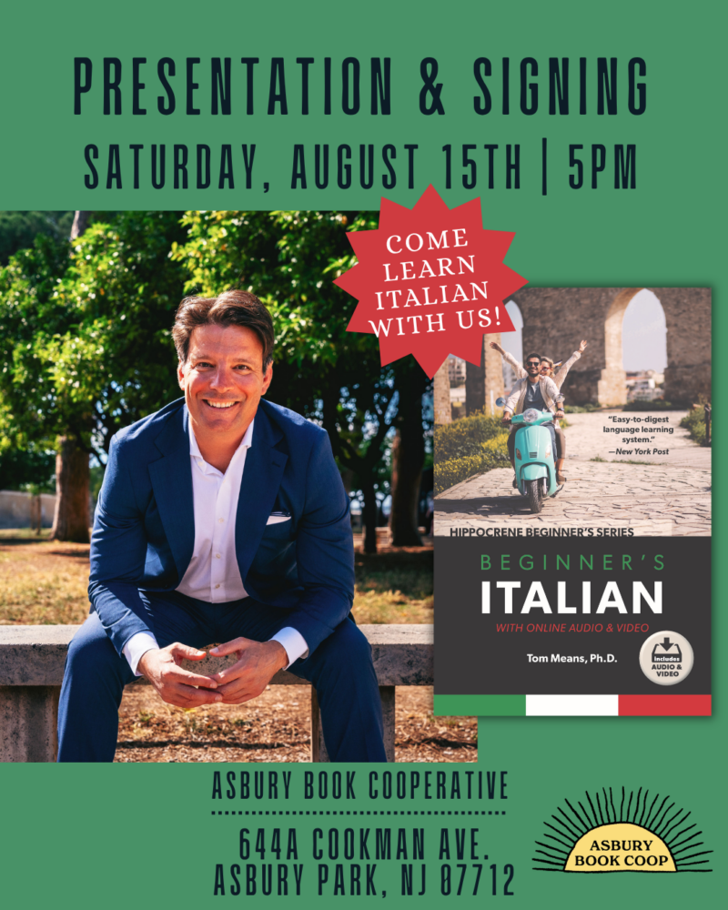 Presentation & Signing at Asbury Book Cooperative: Beginner’s Italian by Tom Means, Ph.D.